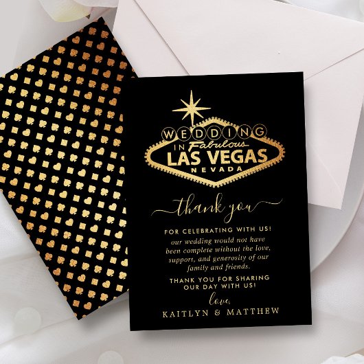 Elegant Las Vegas Destination Wedding Bedankkaart