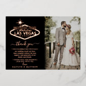 Elegant Las Vegas Destination Wedding Bedankt Folie Uitnodiging (Voorkant)