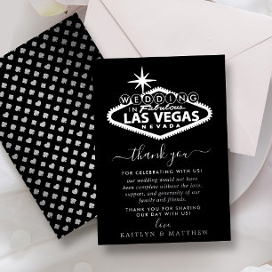 Elegant Las Vegas Destination Wedding Bedankt Folie Uitnodiging