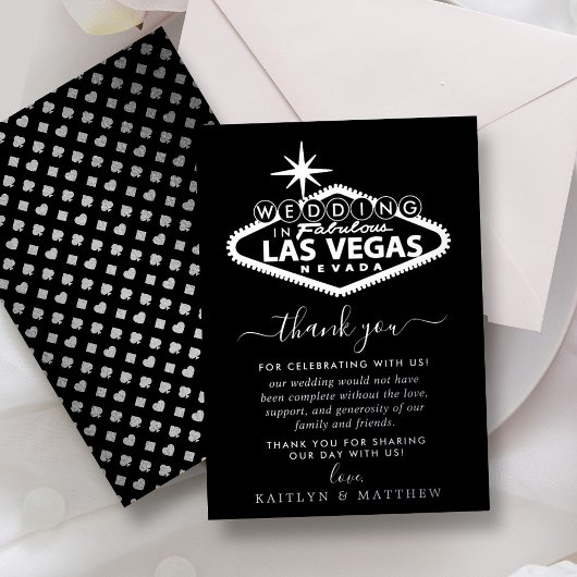 Elegant Las Vegas Destination Wedding Bedankt Folie Uitnodiging