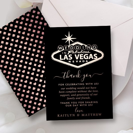 Elegant Las Vegas Destination Wedding Bedankt Folie Uitnodiging