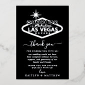 Elegant Las Vegas Destination Wedding Bedankt Folie Uitnodiging (Voorkant)