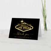 Elegant Las Vegas Destination Wedding Bedankt Folie Wenskaart (Voorkant)