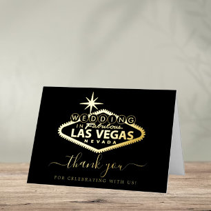 Elegant Las Vegas Destination Wedding Bedankt Folie Wenskaart