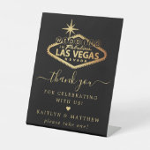 Elegant Las Vegas Destination Wedding Bedankt Reclamebord Met Voetstuk (Voorkant)