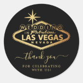 Elegant Las Vegas Destination Wedding Bedankt Ronde Sticker (Voorkant)