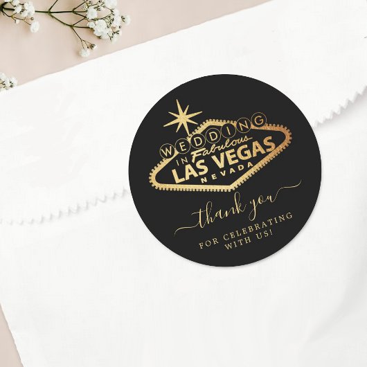 Elegant Las Vegas Destination Wedding Bedankt Ronde Sticker