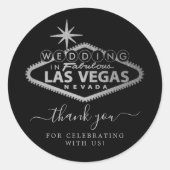 Elegant Las Vegas Destination Wedding Bedankt Ronde Sticker (Voorkant)