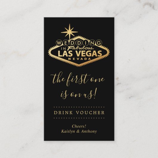 Elegant Las Vegas Destination Wedding Drink Ticket (Voorkant)