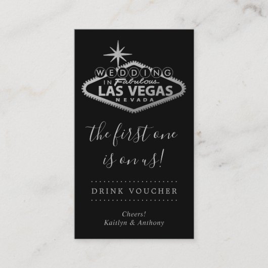Elegant Las Vegas Destination Wedding Drink Ticket (Voorkant)