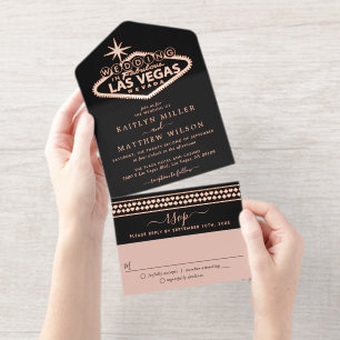 Elegant Las Vegas Destination Wedding Echte Folie All In One Uitnodiging