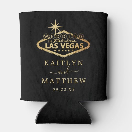 Elegant Las Vegas Destination Wedding Favor Blikjeskoeler (Achterkant)