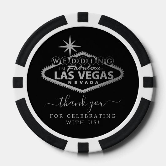 Elegant Las Vegas Destination Wedding Favor Poker Chips (Voorkant)