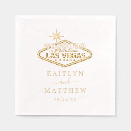 Elegant Las Vegas Destination Wedding Folie Servetten (Voorkant)