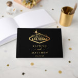 Elegant Las Vegas Destination Wedding Gastenboek<br><div class="desc">Vier in stijl met dit moderne en zeer trendy Las Vegas bruiloft gastenboek. Het ontwerp is gemakkelijk te personaliseren met uw namen en trouwdatum en uw gasten zullen blij zijn wanneer ze dit fantastische gastenboek zien. Overeenkomende bruidsartikelen zijn te vinden in het collectie.</div>