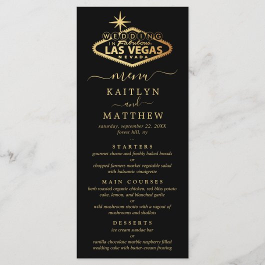 Elegant Las Vegas Destination Wedding Menu (Voorkant)