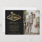 Elegant Las Vegas Destination Wedding Photo Bedankkaart (Voorkant)