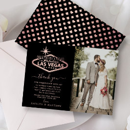 Elegant Las Vegas Destination Wedding Photo Bedankkaart