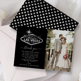 Elegant Las Vegas Destination Wedding Photo Bedankkaart