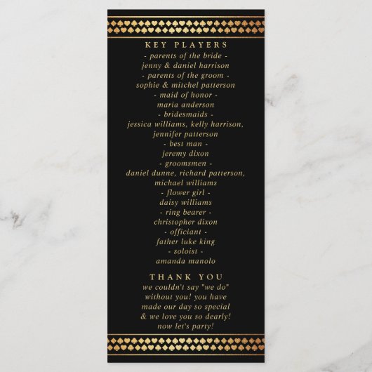 Elegant Las Vegas Destination Wedding Programmakaart (Achterkant)