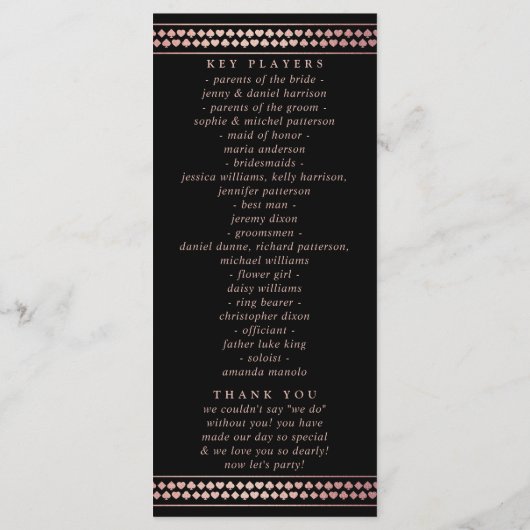 Elegant Las Vegas Destination Wedding Programmakaart (Achterkant)