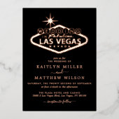 Elegant Las Vegas Destination Wedding Real Folie Uitnodiging (Voorkant)