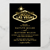 Elegant Las Vegas Destination Wedding Real Folie Uitnodiging (Voorkant)