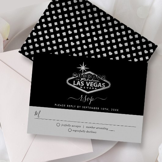 Elegant Las Vegas Destination Wedding RSVP Kaartje