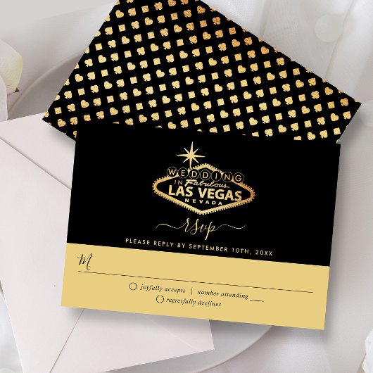 Elegant Las Vegas Destination Wedding RSVP Kaartje