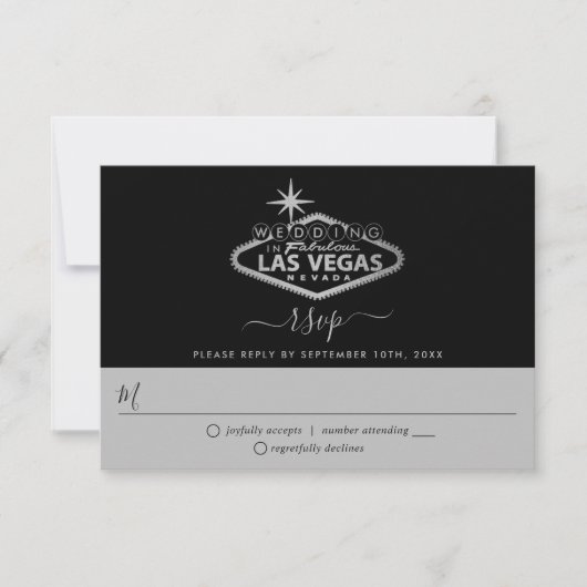 Elegant Las Vegas Destination Wedding RSVP Kaartje (Voorkant)