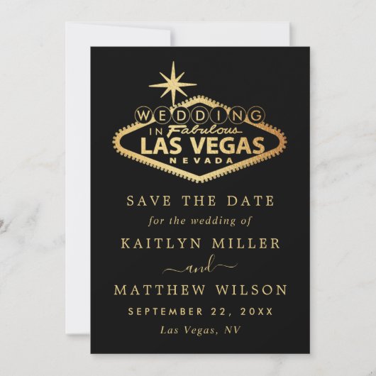 Elegant Las Vegas Destination Wedding Save The Date (Voorkant)