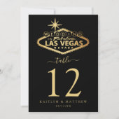 Elegant Las Vegas Destination Wedding Table Number Kaart (Voorkant)