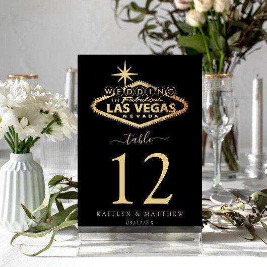 Elegant Las Vegas Destination Wedding Table Number Kaart