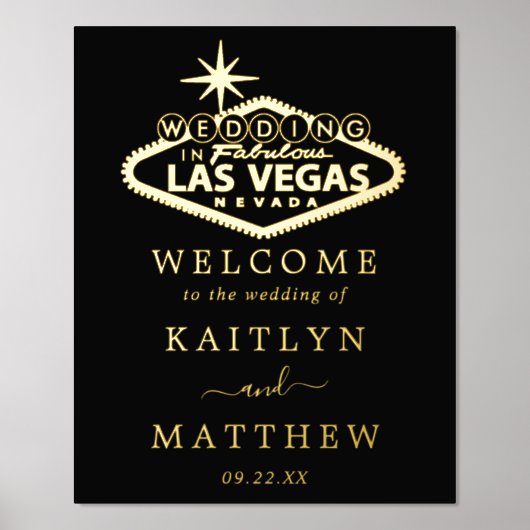 Elegant Las Vegas Destination Wedding Welcome Folie Afdrukken (Voorkant)