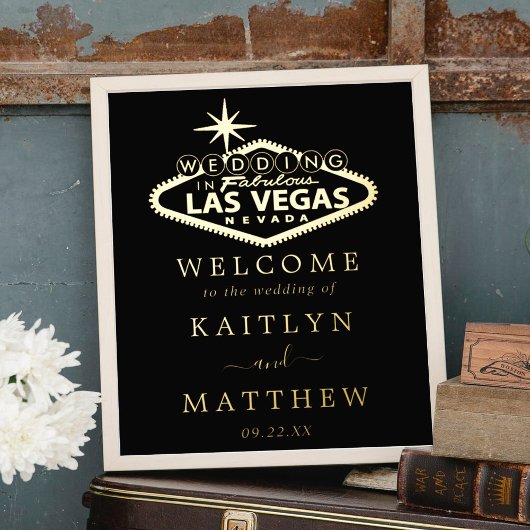Elegant Las Vegas Destination Wedding Welcome Folie Afdrukken