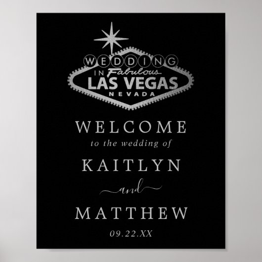 Elegant Las Vegas Destination Wedding Welcome Poster (Voorkant)