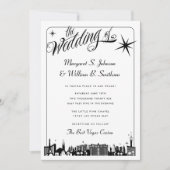 Elegant Las Vegas Strip Skyline Wedding Kaart (Voorkant)