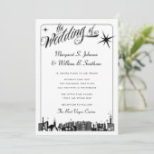 Elegant Las Vegas Strip Skyline Wedding Kaart (Staand voorkant)