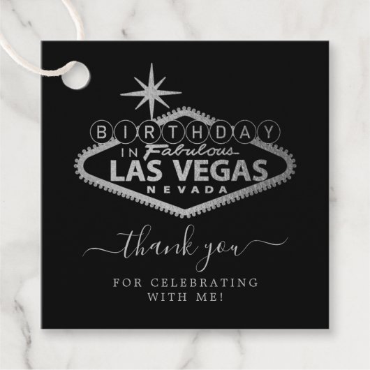 Elegant Las Vegas verjaardagsfeestje bedankt Bedankjes Labels (Voorkant)