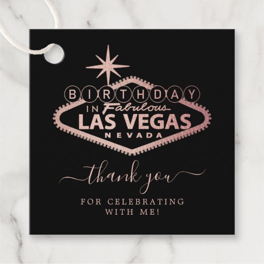 Elegant Las Vegas verjaardagsfeestje bedankt Bedankjes Labels (Voorkant)