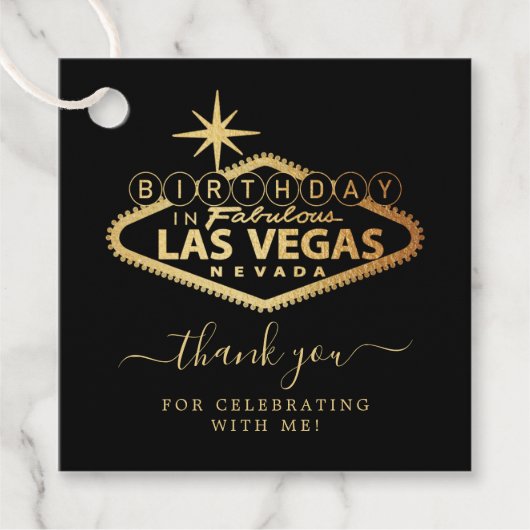 Elegant Las Vegas verjaardagsfeestje bedankt Bedankjes Labels (Voorkant)