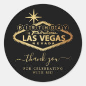 Elegant Las Vegas verjaardagsfeestje bedankt Ronde Sticker (Voorkant)