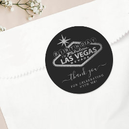 Elegant Las Vegas verjaardagsfeestje bedankt Ronde Sticker