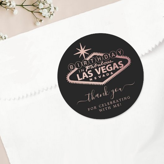 Elegant Las Vegas verjaardagsfeestje bedankt Ronde Sticker
