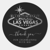 Elegant Las Vegas verjaardagsfeestje bedankt Ronde Sticker (Voorkant)