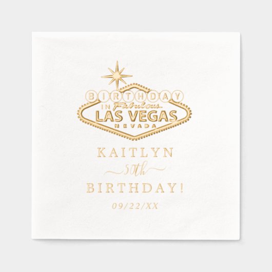 Elegant Las Vegas verjaardagsfeestje Folie Servetten (Voorkant)