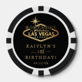 Elegant Las Vegas verjaardagsfeestje Poker Chips (Voorkant)