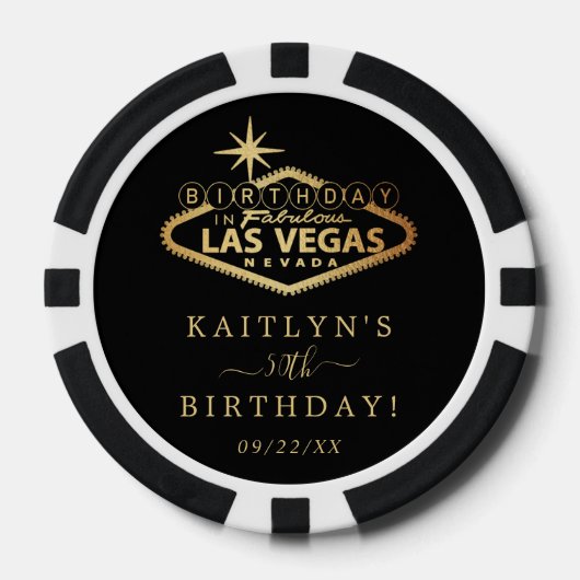 Elegant Las Vegas verjaardagsfeestje Poker Chips (Voorkant)