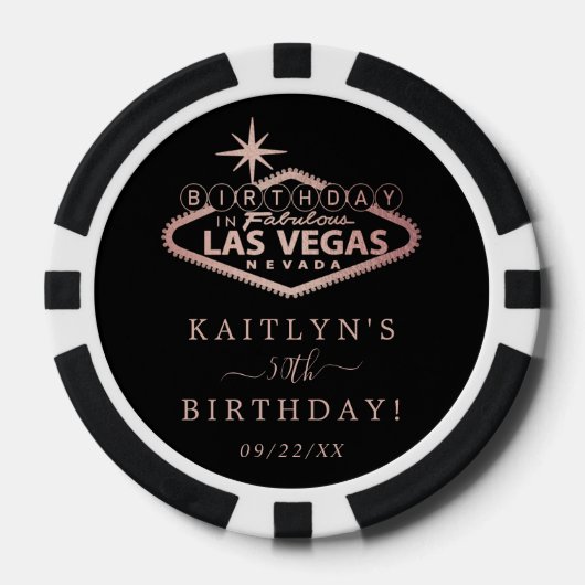 Elegant Las Vegas verjaardagsfeestje Poker Chips (Voorkant)
