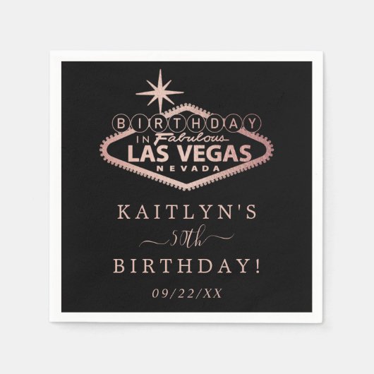 Elegant Las Vegas verjaardagsfeestje Servet (Voorkant)